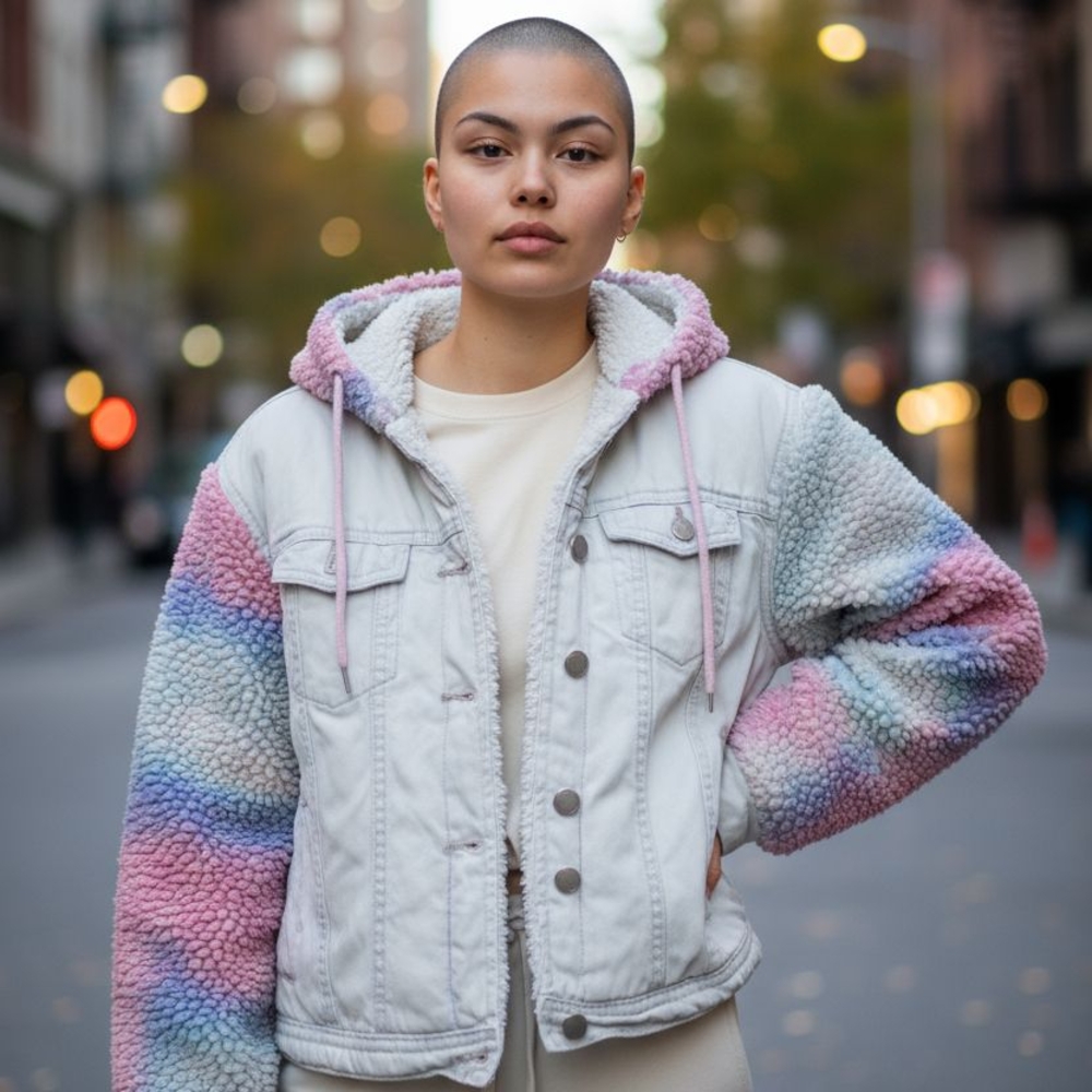Kids Multicolor Sherpa-Lined Jean Jacket